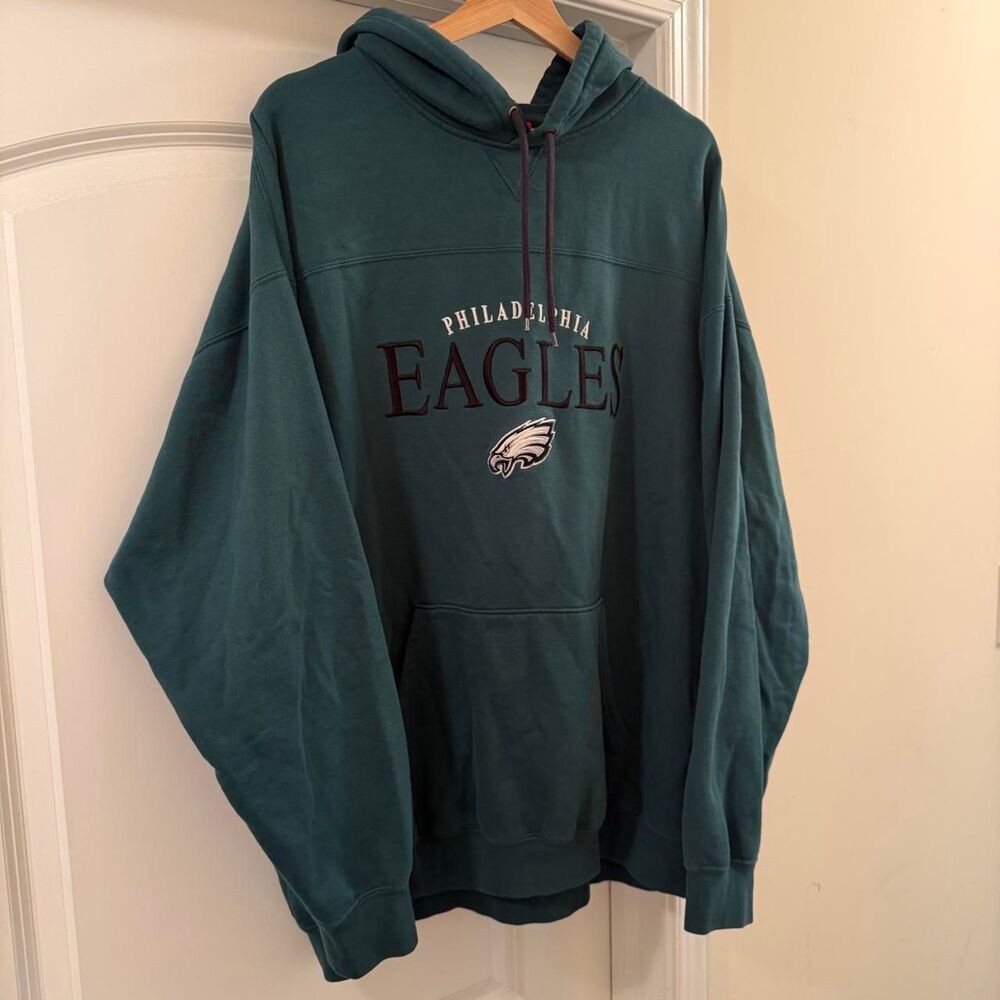 Vintage Philadelphia Eagles NFL Oversized Green Hoodie Y2K Size XL